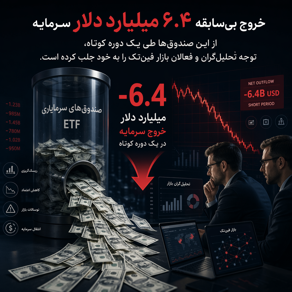 نمودار خروج جریان سرمایه از ETF بیت کوین